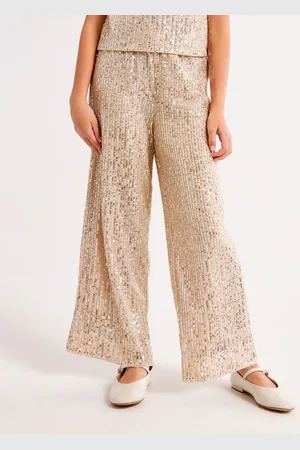 Abercrombie & Fitch Sequin Gold Occasion Party Wide Leg Trousers13