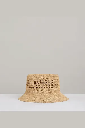 Reiss Ramona Straw Bucket HatS-M