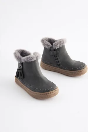 Next Faux Fur Lined Tassel Ankle BootsEU 24 (UK 7)