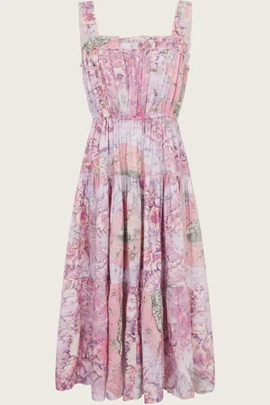 Monsoon Strappy Marbled Floral Maxi Dress158164 cm