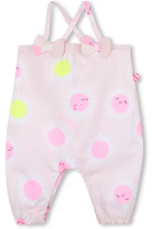 Billieblush Baby Floral 100% Cotton Dungarees With Bow Detail6268 cm