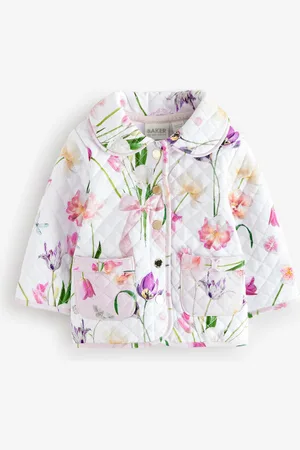 Ted Baker Floral Print Quilted 100% Cotton White JacketDo 3 miesięcy (50