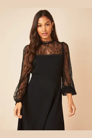 Friends Like These Lace Yoke Mini Long Sleeve Dress40