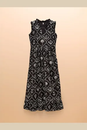 Joules Sophia Ruffle Shoulder Midi Dress40