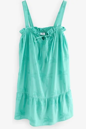 Next Embroidered 100% Cotton Summer Mini Dress46tall