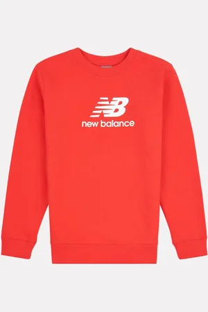 New Balance Kids French Terry Stacked Logo Crew 100% Cotton Sweatshirt140146 cm