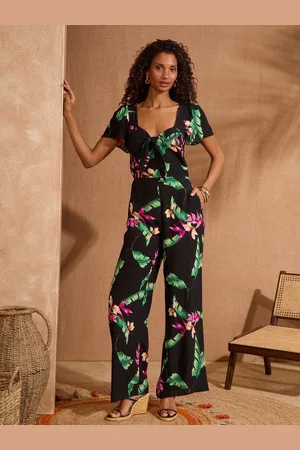 Love & Roses Tie Front Flutter Sleeve Jumpsuit46