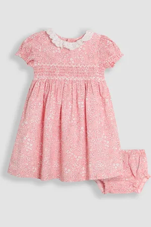 JoJo Maman Bébé Floral Smocked Woven Dress116122 cm