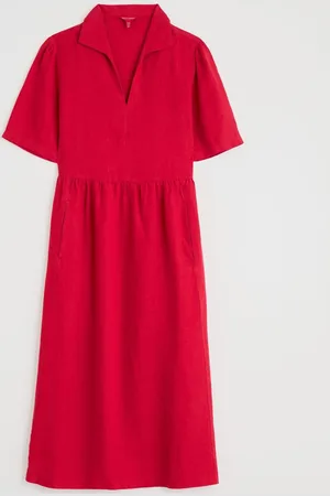 Seasalt Cornwall Petite Fen Violet Linen Midi 100% Linen Dress46