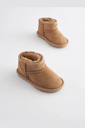 Next Faux Fur Lined Water Repellent Pull-On Suede BootsEU 29 (UK 11)