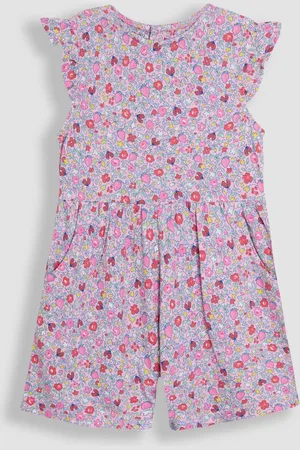 JoJo Maman Bébé Ruffle Shoulder 100% Cotton Playsuit104110 cm