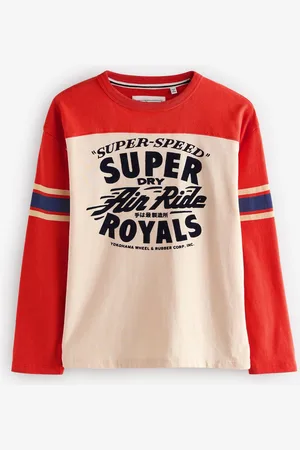 Superdry 100% Organic Cotton Long Sleeve T-Shirt with Flock Print3 lat (98 cm)