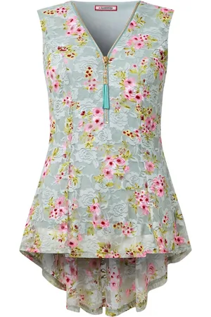 Joe Browns Lace Zip Neck Floral Sleeveless Tunics Top36