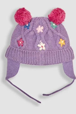 JoJo Maman Bébé Floral Embroidered Cable Hat3