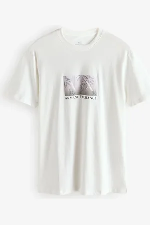 Armani Exchange Graphic Logo White 100% Cotton T-ShirtL