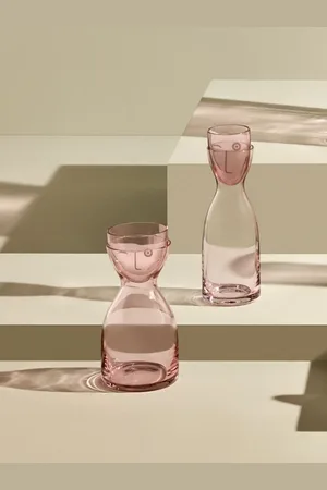 NUDE Mr. and Mrs. Short Night Water Jug and Glass SetJeden