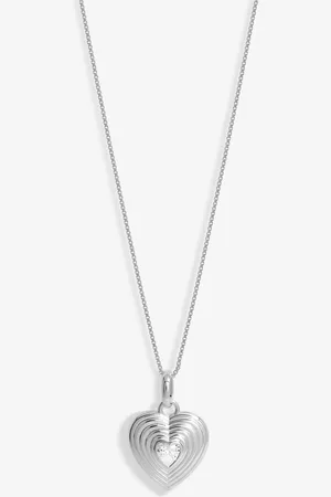 Simply Silver 925 Ridged Cubic Zirconia Heart PendantJeden
