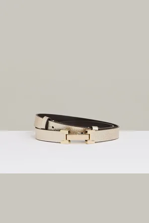 Reiss Hayley Leather Square Hinge BeltM