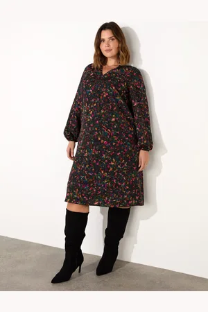 Live Unlimited London Curve Multicolour Ditsy Midi Dress54