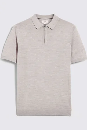 Moss Light Merino Quarter Zip Polo ShirtL