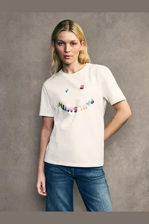Paul Smith Smiley Face Graphic 100% Organic Cotton White T-ShirtS