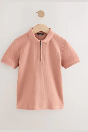 Next Textured Short Sleeve Quarter Zip Polo Shirt (3-16yrs)116122 cm