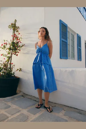 Next Peplum Broderie Midi Dress40tall