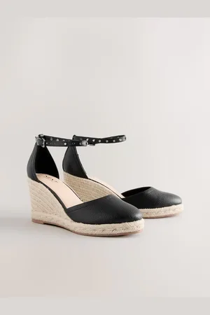 Next Forever Comfort Round Toe Espadrille Stud Detail Wedgeseu37