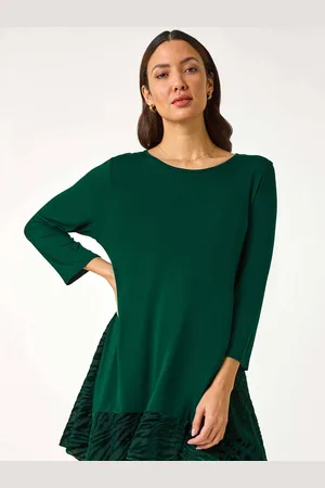 Roman Velvet Animal Print Hem Tunic Top40