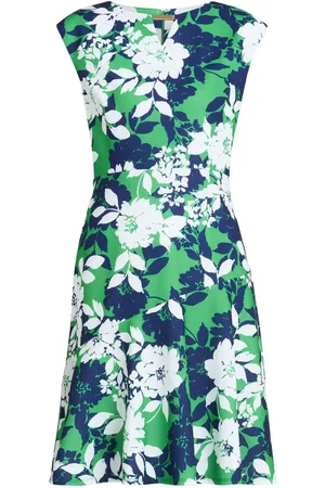 Gina Bacconi Green Gracey Floral Print Cap-Sleeve DressEU 44 (UK 16)