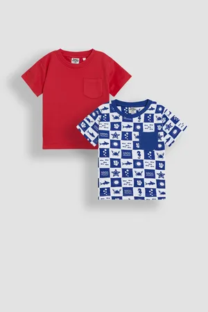 JoJo Maman Bébé 2-Pack Printed & Plain T-Shirts110116 cm