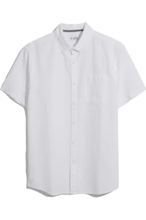 Original Penguin Textured Short Sleeve 100% Cotton White ShirtX-Large