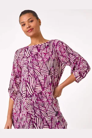 Roman Longline Print 100% Cotton Tunic Top46
