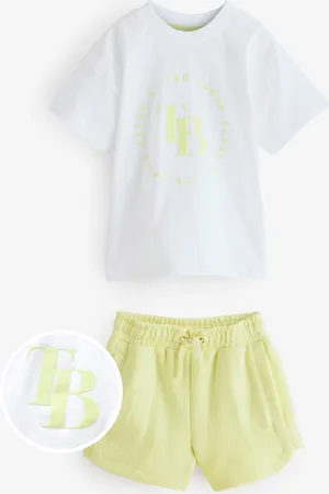Ted Baker Lime Green Glitter Print T-Shirts & Textured Shorts Set 2 Piece98104 cm