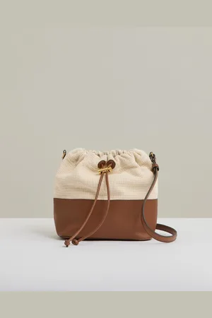 Reiss Bernie Leather And Canvas Bucket BagJeden