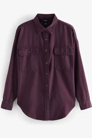 Next Print Oversized Denim 100% Cotton ShirtL dla wysokich