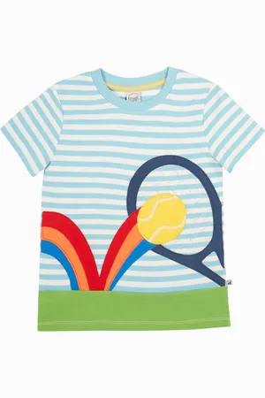 Frugi Blue Alda Collared Non Appliqué 100% Organic Cotton T-Shirt110116 cm