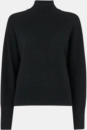 Whistles Cashmere Funnel Neck Black JumperS