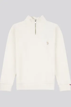 U.S. Polo Assn. U. S. Polo Assn. Boys 100% Cotton Double Horsemen 1/4 Zip Sweatshirt140146 cm