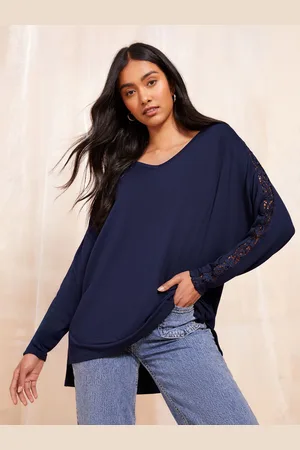 Friends Like These Long Sleeve Crochet Trim Tunic44