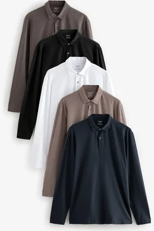 Next Long Sleeve Jersey Polo Shirts 5 PackXL