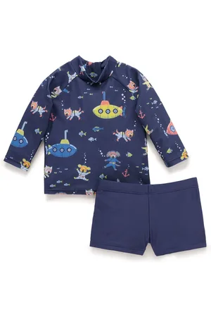 Purebaby Submarine Long Sleeve Rashie Shorts Set98104 cm