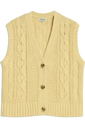 Albaray Yellow Button Through Cable 100% Cotton Tank44