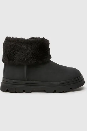 Schuh Cherry Fur Cuff Black BootsEU 35 (UK 2)