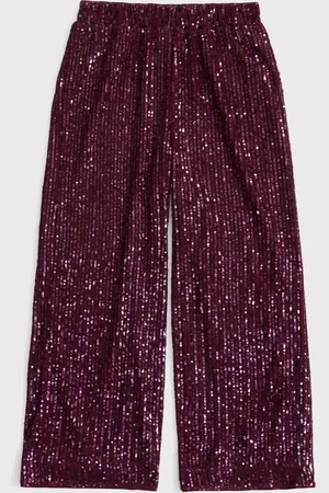 Abercrombie & Fitch Red Sequin Occasion Party Wide Leg Trousers11