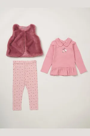 LILY & JACK Faux Fur Gilet Top and Legging Outfit Set1 Year (80cm)