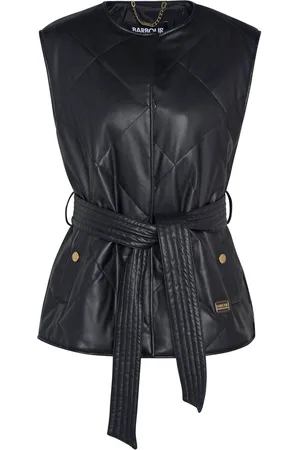 Barbour Rosa Faux Leather Quilted Black Gilet42