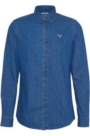 Barbour 100% Cotton Chambray Crest Tailored Fit ShirtL