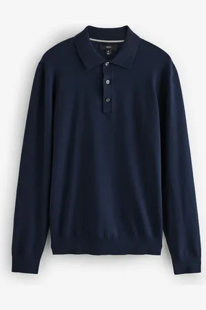 Next Knitted Long Sleeve Polo Shirt3XL regularny