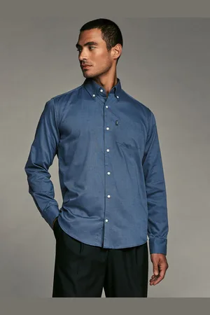Next Easy Care Long Sleeve Royal Oxford Single Cuff Shirt With Button Down CollarXS